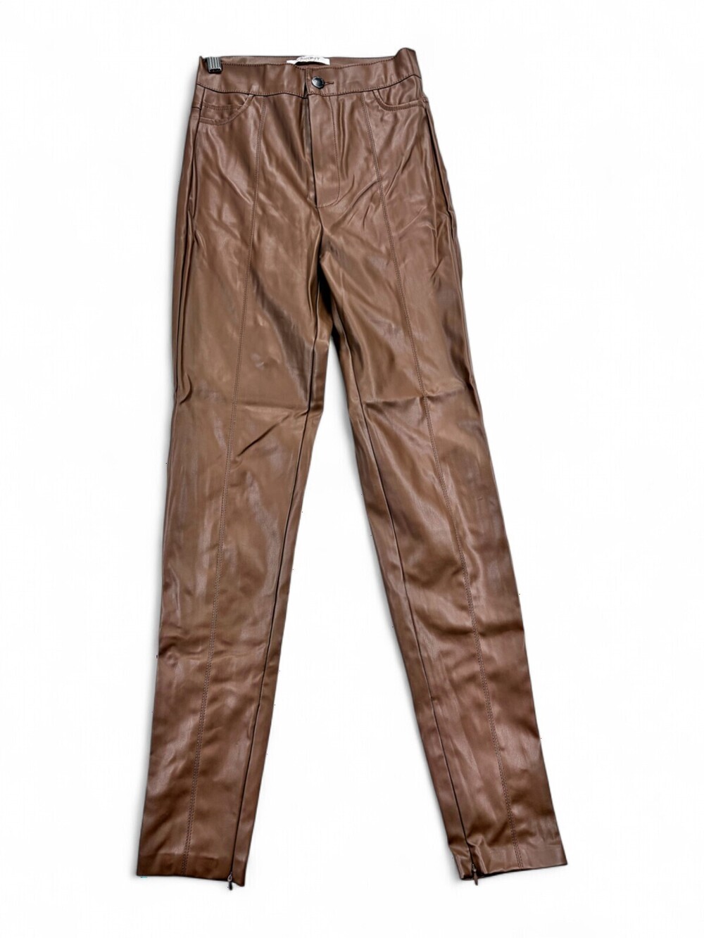 Vibrant M.I.U. Brown Faux Leather (Pleather) Jeggings Size 24